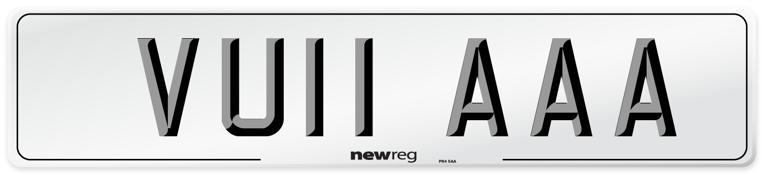 VU11 AAA Number Plate from New Reg